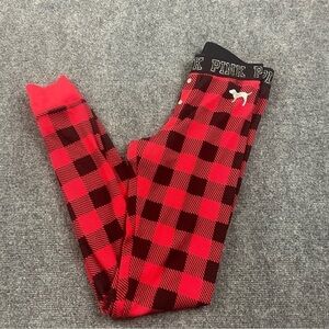 PINK by Victoria’s Secret Pajama Bottoms Red/Black Buffalo Plaid Size: Small